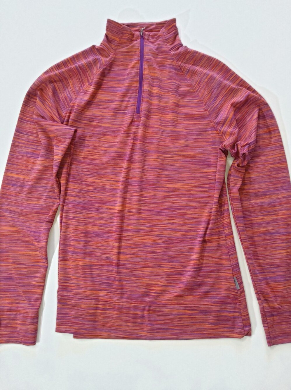 Merrell 1/4 Zip Performance Pullover Womens Large Space Dye Sunset Stripe